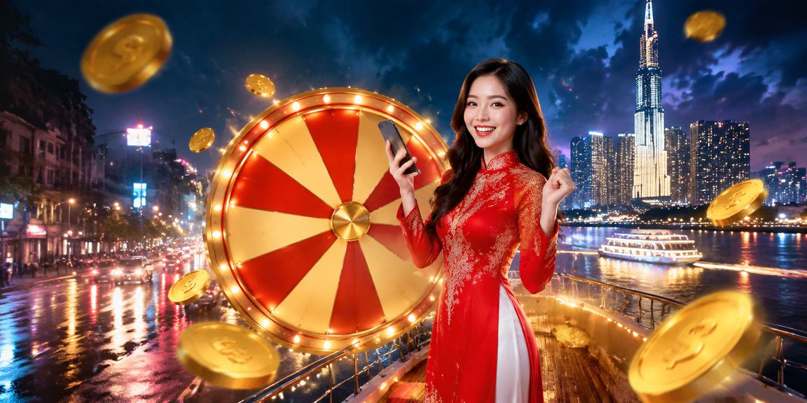 Phụ nữ TP Hồ Chí Minh mặc áo dài tham gia chương trình lucky draw trên điện thoại